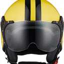 3/4 Open Face Retro Motorcycle Helmet Vespa Helmet Vintage Helmet for Vespa Motorbike Casco, Moped, Cruiser, Bobber, and Chopper - DOT Approved 