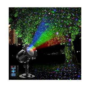 Outdoor RGB Laser Projector Lights, Moving 3 Color Starry Sky & Firefly Effects Projection Light with RF Control, IP65 Outdoor Holiday Landscape Decor for Christmas Halloween Parties Garden New Year