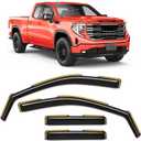 in-Channel Window Rain Guards Fit for Chevy Silverado & GMC Sierra 1500 Double Cab 2019-2026 Rain Guard Truck Extra Window Durable Deflectors Side Window Vent Visors Shades Car Accessories