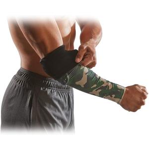 McDavid Basketball Reversible Shooter Arm Sleeve with HEX. Elbow Compression Sleeve with Padding (1 Sleeve) (Blk/Stcamo)