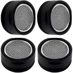 iFealClear 4 Pack Stainless Steel Faucet Aerator, Kitchen Sink Aerator Faucet Filter with Brass Shell, 15/16 Inch/24 mm Male Thread Water-conserving Aerator Adapter for Bathroom, Matte Black