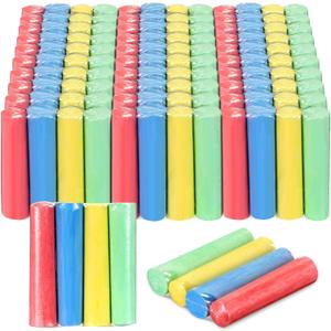 120 Pcs Sidewalk Chalks Set in 30 Count 4 Colors Non Toxic Jumbo Chalk for Party Gift Outdoor Art Play Painting (Red, Yellow, Blue, Fruit Green,Classic)