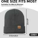 August Crown Unisex Double Layer Knit Winter Beaniehat (Black & Gray 2 Pack)