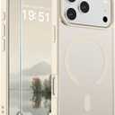 SUPFINE Magnetic for iPhone 17 Pro Case (Compatible with MagSafe)(Military Grade Drop Protection) Translucent Matte Shockproof with Anti-Fingerprint Phone Cover,Antique White