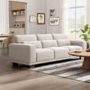 Marsail 89" Sofa, 3 Seater Couch for Living Room, Modern Sofa with Deep Seats Supportive Cushion and Wide Armrests, Easy to Clean with Removable Covers, Linen Fabric, Beige