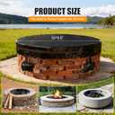 Outdoor Round Fire Pit Cover 51x9.5" Waterproof Tear-Resistant 600D Oxford PU Coated for 48–50" Built-In or In-Ground Stone Fire Pits, Heavy Duty All-Season Protection for Outdoor Fireplaces