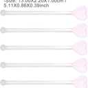 Glass Swizzle Sticks for Cocktails Drinks, 5Pcs Heart Shape Drink Swizzle Sticks Glass Coffee Beverage Cocktail Stirrers Stirring Spoons for Restaurant Home Bar Party