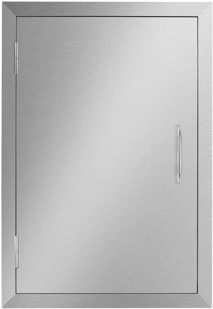 Seeutek Outdoor Kitchen Doors 14W x 20H Inch BBQ Access Door - Stainless Steel Single Wall Construction Vertical Door for Outdoor Kitchen Grilling Station or Commercial BBQ Island (14"W x 20"H)