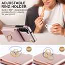 Asuwish Phone Case for Samsung Galaxy S23 5G Wallet Cover with Tempered Glass Screen Protector and Ring Stand Credit Card Holder Leather Wrist Strap Cell Accessories S 23 23S G5 Women Men Rose Gold