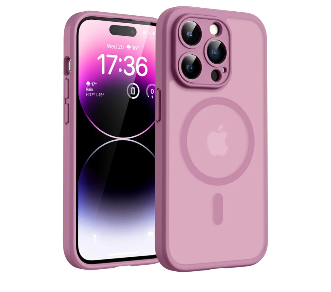 TOCOL Magnetic for iPhone 14 Pro Case, Upgraded Full Camera Protection, Compatible with Magsafe, Drop Protection, Translucent Matte Back Phone Cover 6.1 inch (Lilac Purple)