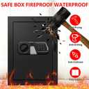 3.4 Cub Large Safes for Home Use, Digital Home Safe Box Fireproof Waterproof with Programmable Keypad, Spare Keys and Removable Shelf, Anti-Theft Fire Proof Safe for Document Money Valuables