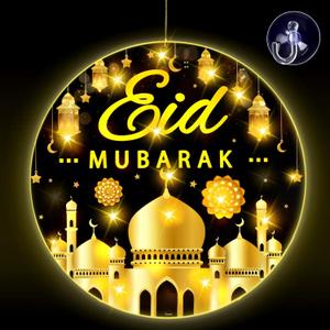 Honoson Eid Window Decoration Light 11 Inch 3D Ramadan Mubarak Light with Suction Cup Portable Islamic Muslim Style Battery Operated for Eid Al Fitr Party Indoor Outdoor Patio Bedroom (Classic)