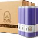 Bulk 6 Pack Purple 7 Day Candles in Glass Jar  Paraffin Wax, Clean Burning Unscented | Large & Tall Devotional Prayer Pillar Candles for Home, Memoria, Spells, Long Lasting