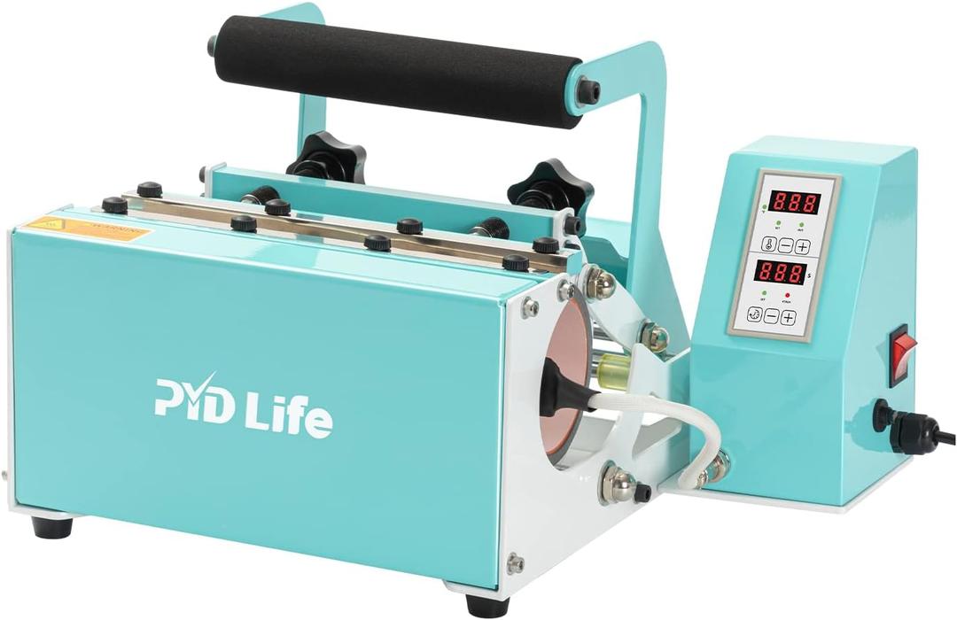 PYD Life 110 V Tumbler Heat Press Machine Mint Green Mug Press Machine for 12 OZ 16 OZ 20 OZ 30 OZ Straight Sublimation Blanks Skinny Tumbler Mugs Cups Water Bottles Sublimation Print