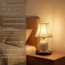 Cream Bell Lamp Shades Set of 2, 6.7" x 13" x 10" Fabric Replacement Lampshades for Table Lamps, Spider Fitter Lamp Shades for Home Decoration in Living Room, Bedroom, Easy Assembly Required