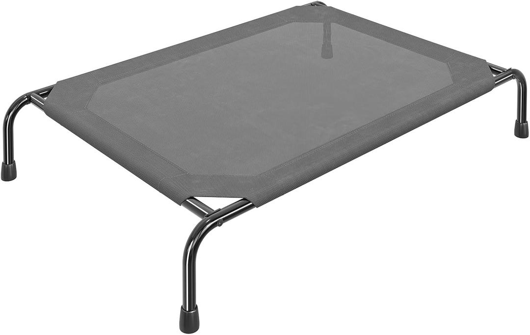 Simple Trending Raised Dog Bed for Large Dogs, Waterproof Elevated Dog Cot for Outdoor, Cooling Breathable Pet Hammock Bed, 47.75" x 30.5", Dark Grey