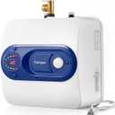Electric Tank Water Heater, 8-Gallon Under Sink Instant Hot Water TankEquipped with Digital Temperature Display for RV, Camper, Kitchen, Food TruckWall or Floor Mounted, Blue