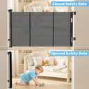 Baby Proof Me Retractable Baby Gates for Stairs & Doorways - 71 Wide Mesh Safety Gate for Toddlers, Dog & Pets - Use for Indoor/Outdoor, Hallways, Deck, Porch - Easy Installation, Secure Closure
