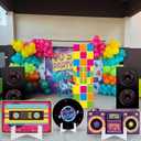 6 Pcs 80s 90s Large Stand Party Decorations Set with Sturdy Bases Big Yard Sign for Themed Party Baby Shower, Photo Booth Props Indoor Outdoor