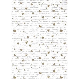 Arkamii Premium Wrapping Paper Set of 4 Sheets Size 34 x 25 inch White Heart Wedding Valentine (18-8995)