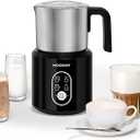 MOOSUM Detachable Milk Frother, Food Grade Stainless Steel 17oz Electric Milk Steamer, Easy Clean with Dishwasher Safe,Automatic Hot/cold Foam Maker Hot Chocolate Maker, 120v, Stainless Steel