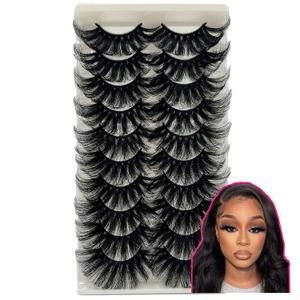 25 MM Lashes Mink Fluffy Thick Dramatic Lashes Pack Wispy 25MM Long False Eyelashes Mink Wholesale Volume Mink Fake Lashes Bulk