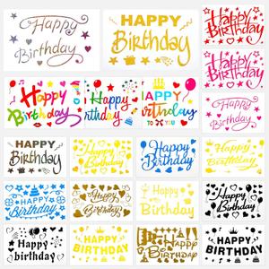 20 Pieces Mixed Color Happy Birthday Stickers Celebration Birthday Party Stickers DIY Big BoBo Balloon Decals Balloon Decoration Stickers Glass Stickers for DIY Party Supplies