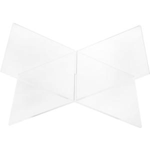 HOMSFOU X-Shaped Transparent Book Stand 11.00 X 6.09 X 6.09 in Desktop