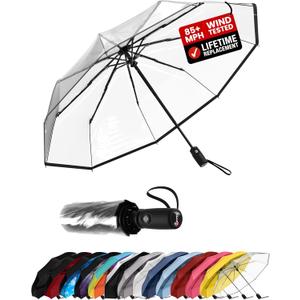 REPEL Windproof Travel Umbrella - Compact & Withstands Winds up to 85MPH , Strongest Premium Auto Folding Umbrella for Rain and Sun - Durable, Light & Portable for Women & Men , Fits Backpack & Cars