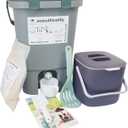 20L Bokashi Compost Bin, 5.28 Gallon Compost Bin for Kitchen Composter with Lid, Bokashi Start Kit with Bran (Tan & Dark Green) (18.8L/5 Gal Grey)