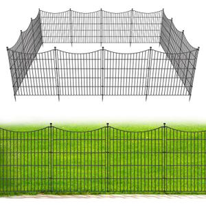15 Panels No Dig Dog Fence Outdoor for Yard, 32 in(H) X 35.4 ft(L) Decorative Tall Garden Fence Animal Barrier, Rustproof Metal Wire Garden Edging and Borders, Temporary Fencing Stakes