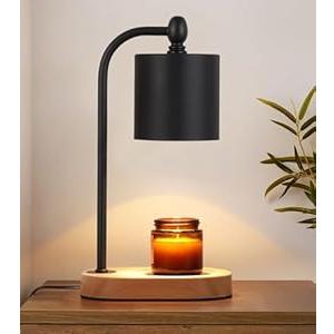 MEIXISUE Candle Warmer Lamp with Dimmer and Timer, Black Electric Candle Wax Melt Warmer with 2 Bulbs Home Decor for Women Gifts New Home Jar Candles