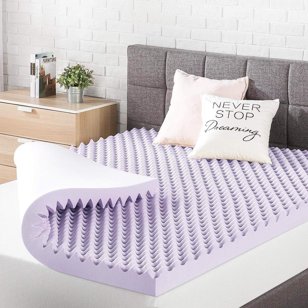 Memory Foam Mattress Topper - 3 Inch Gel Infused Memory Foam - Plush Feel - Cooling and Pressure Relieving - CertiPUR Certified - Dorm Room Essentials - Queen Size