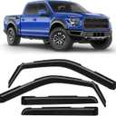 in-Channel Rain Guards Fit for Ford F150 2021 2022 2023 2024 2025, Durable Side Windows Rain Guard Wind Deflectors 2021-2025 F150 Rain Guard Black 4 PCS