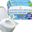 Disposable Toilet Seat Covers XL Half Fold Flushable  200 Sheets (2 Pack) for Public Facilities, Office, School, Hotel & Business Use  Premium toilet seat cover For Commercial Wall Dispenser