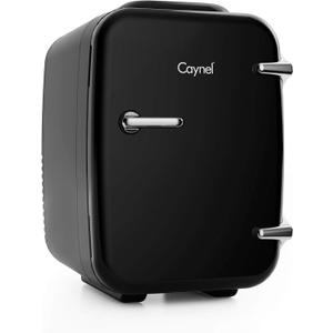 Mini Fridge Portable Thermoelectric 4 Liter Cooler and Warmer for Skincare, Eco Friendly Beauty Fridge For Foods,Medications, Cosmetics, Breast Milk, Medications Home and Travel (Black)