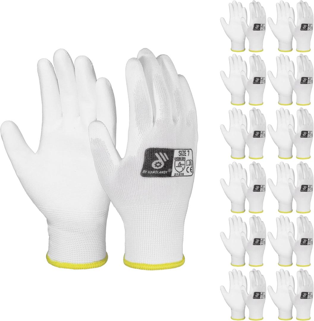 HANDLANDY HLDD PU Coated Safety Work Gloves, 6/12 Pairs Work Gloves