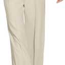 FUNYYZO Wide Leg Pants Women's High Elastic Waisted in The Back Business Work Trousers Long Straight Suit Pants (Large, 006# Off White (Thick))