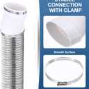 PATIKIL Duct Adapter Round to Oval, Oval Recessed Dryer Vent Hose Connector Adapter with Stainless Steel Clamp for Air Exhaust Ventilation System, White