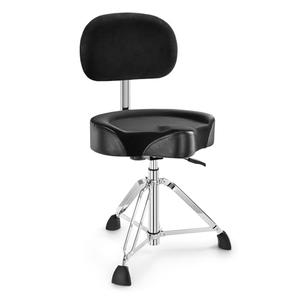 Donner Drum Throne with Backrest, Heavy Duty Hydraulic Drum Stool Height Adjustable Motorcycle Style Drum Seat Saddle Drum Throne for Adults Drummers (Black)