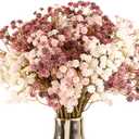 N&T NIETING Baby Breath Flowers Fall Flowers,10Pcs Fake Gypsophila Plants Artificial Baby Breath Flowers for Wedding Bouquets Party Home Garden Decoration Pink (Fall Pink)