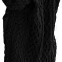 NIUBIA Womens Casual Long Sleeve Open Cardigan Warm Hooded Outwear Coat Cable Knit Long Cardigan Sweaters with Pockets (S, Black)