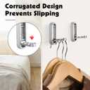 Dntorx Folding Coat Hooks, 4 Pcs Foldable Silver Wall Hooks Heavy Duty Foldable Hook Bathroom Towel Hooks Robe Hooks Wall Mounted for Hanging Coat Towels Clothes Hat Bags Keys