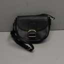 Kasqo Crossbody Bag for Women,Vegan Leather Fashion Small Shoulder Bag Ladies Handbag Saddle Purse with Adjustable Strap (Black)