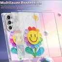 2 x Compatible with Samsung Galaxy S22 Ultra Case,with [Shockproof Protective][Camera Protection] Cute Rainbow Flower Aesthetic Phone Cover Anti-Yellowing Soft Slim Cover for Women Girl-White, (Mix)