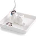 PUDDING CABIN Cat Mom Gifts for Women, Cat Ring Holder for Jewelry, Jewelry Tray Dish Rings Bracelets Earrings Trinket Tray, Cat Gifts for Cat Lovers Mother's Day Birthday Wedding Christmas Gifts