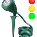 DEWENWILS 120V Spotlight Outdoor, 500LM Waterproof LED Spot Light with 3 Extra Lenses (Red Yellow Green), Landscape Lighting for Holiday, Trees, Flag, 5FT Extension Cord, UL Listed