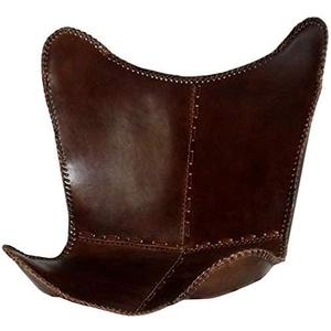 Shy Shy Lets Touch The Sky Butterfly Chair Brown Leather Butterfly Chairs Handmade with Powder Coated Steel Frame by IHA (Butterfly Chair Cover)