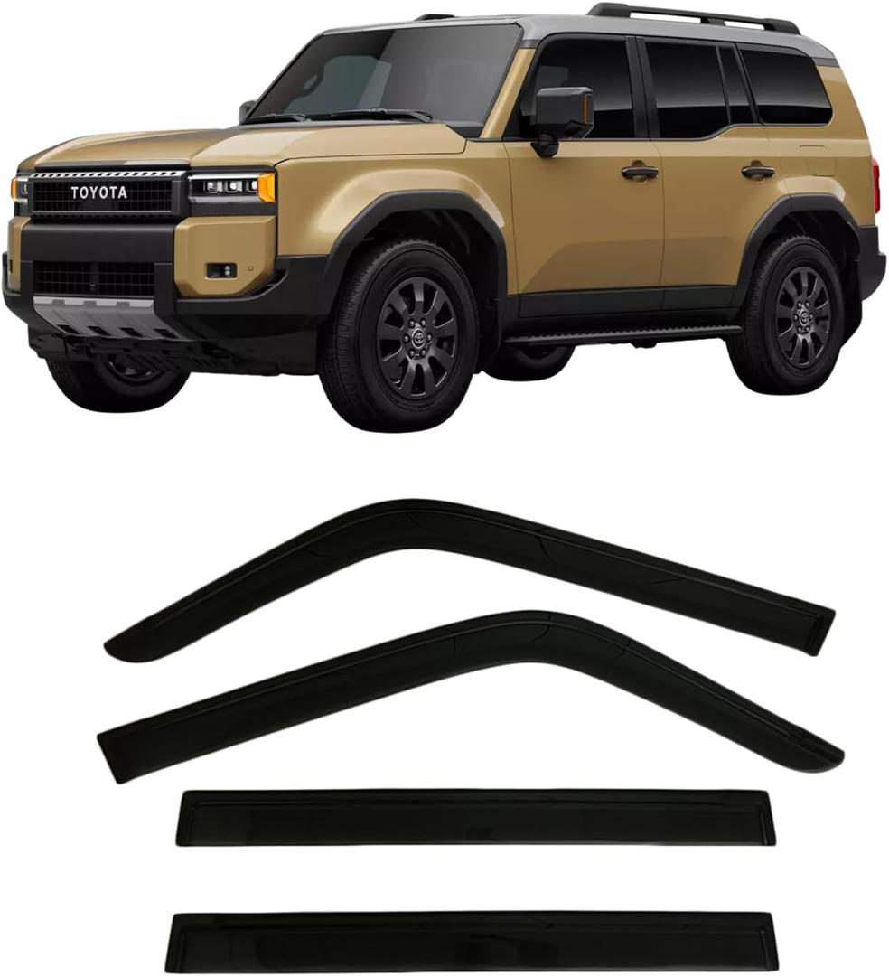 2024-2026 Tape-On Side Window Rain Guards for Toyota Land Cruiser Visor Deflectors First Edition 1958 J250 2025