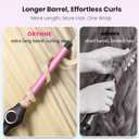 ORYNNE 3/4 Inch Curling Wand for Long Hair, Extra Long Barrel Ceramic Wand Curling Iron, 7 Adjustable Heats, 110-240V Dual Voltage Hair Wand Curler, 60 Minutes Auto Shut Off